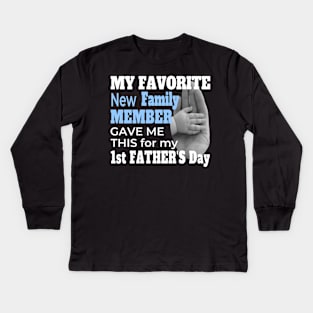 FIRST FATHER'S DAY BABY BOY | NEW DAD FATHERS DAY GIFTS Kids Long Sleeve T-Shirt